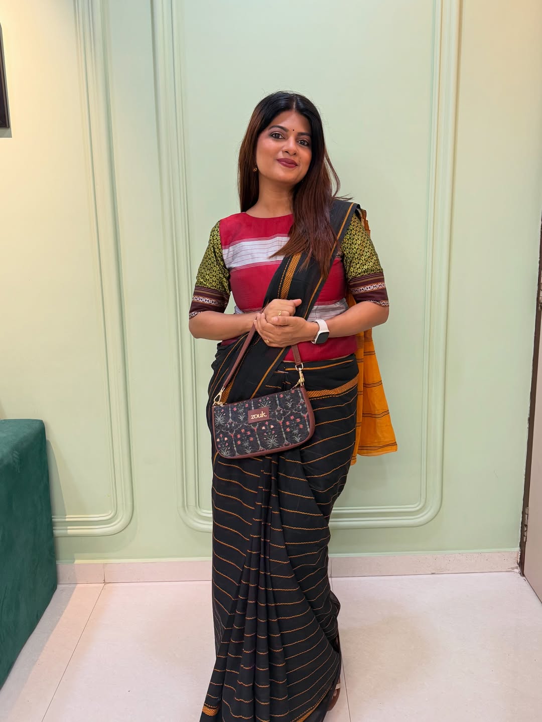 Dhanashri Kadgaonkar Khun Fabric Blouse Design