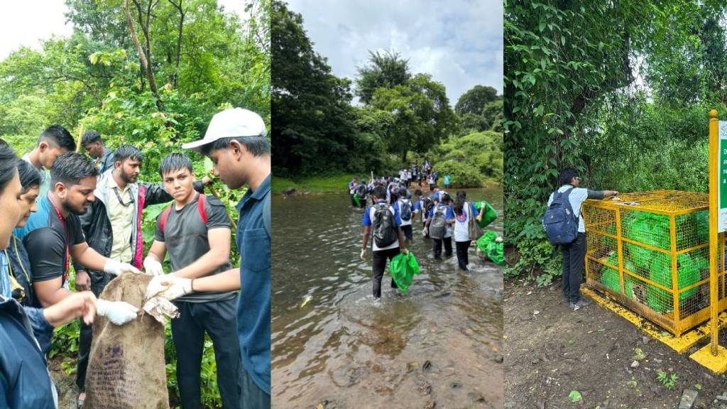 Environmental organization removes of garbage from forest in Sanjay Gandhi National Park
