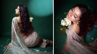 Gauri Nalawade White Net Saree Look