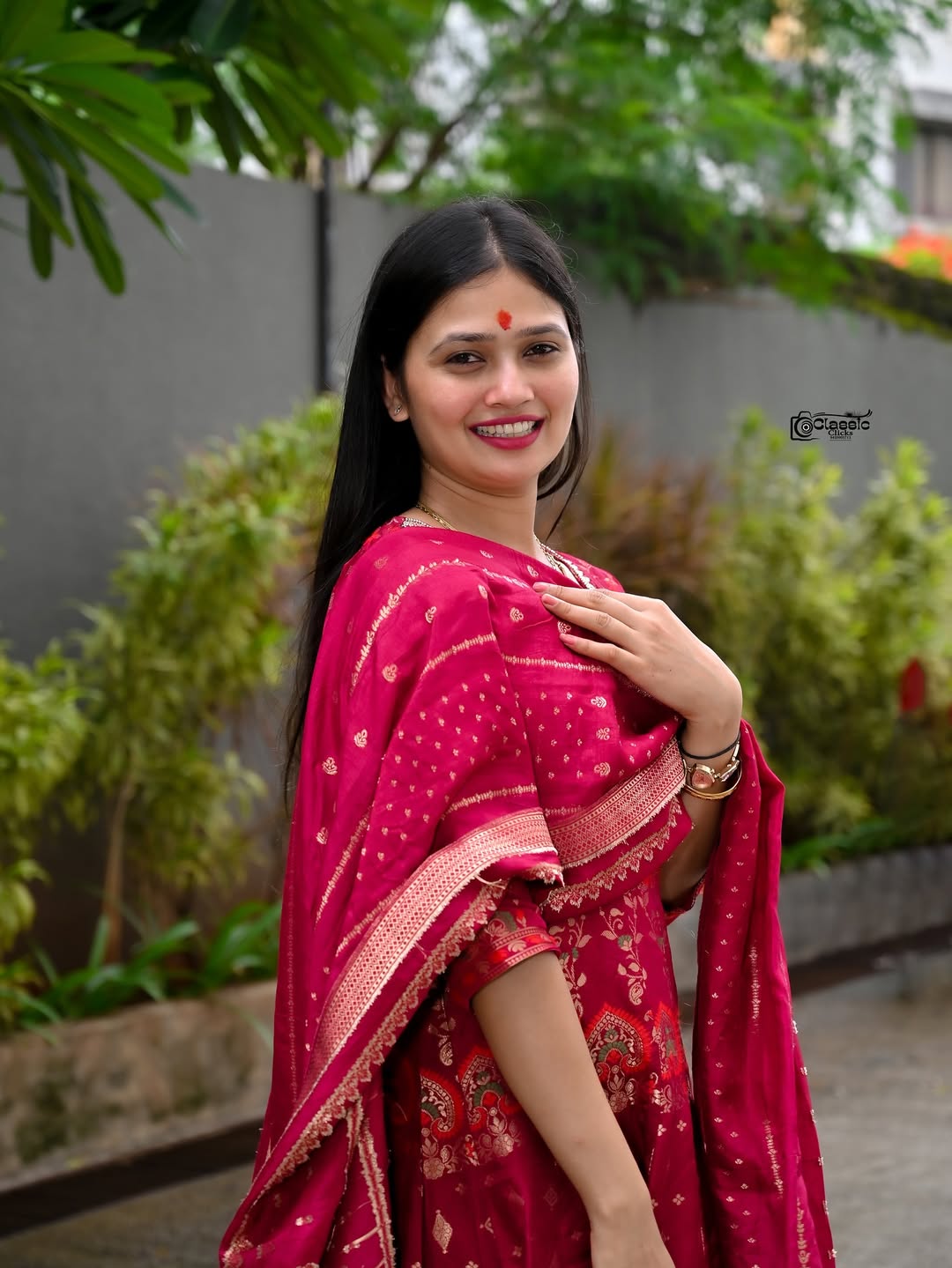 Gautami Patil Blue Khun Saree Look