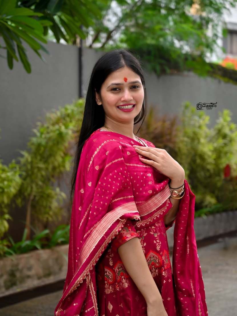Gautami Patil Blue Khun Saree Look