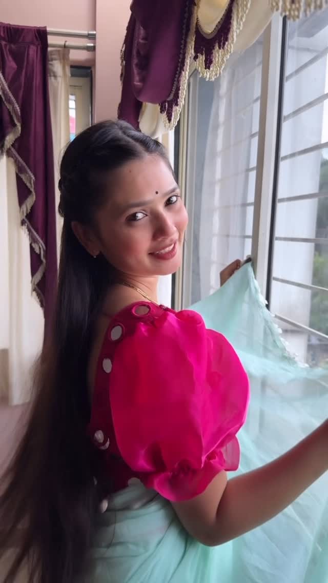 Gautami Patil Blue Khun Saree Look