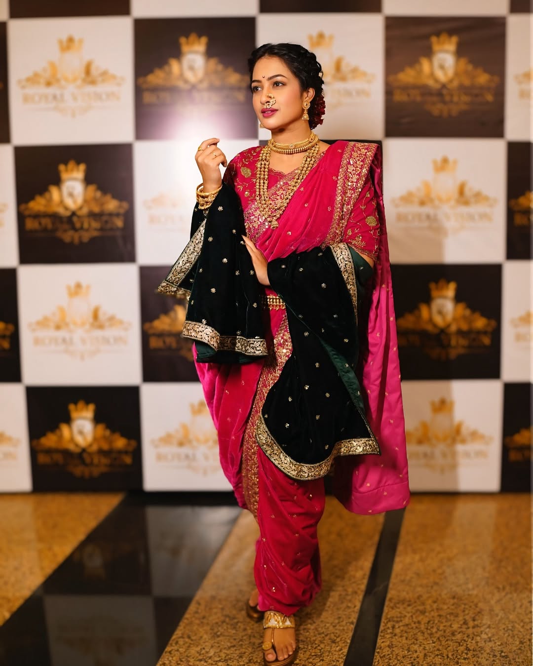 Girija Prabhu Pink Designer Nauvari Saree
