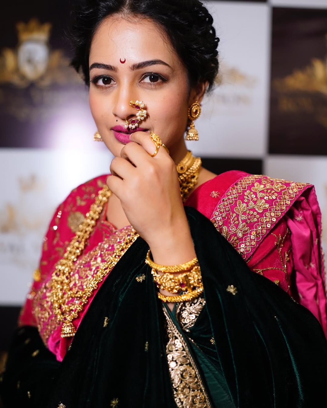 Girija Prabhu Pink Designer Nauvari Saree
