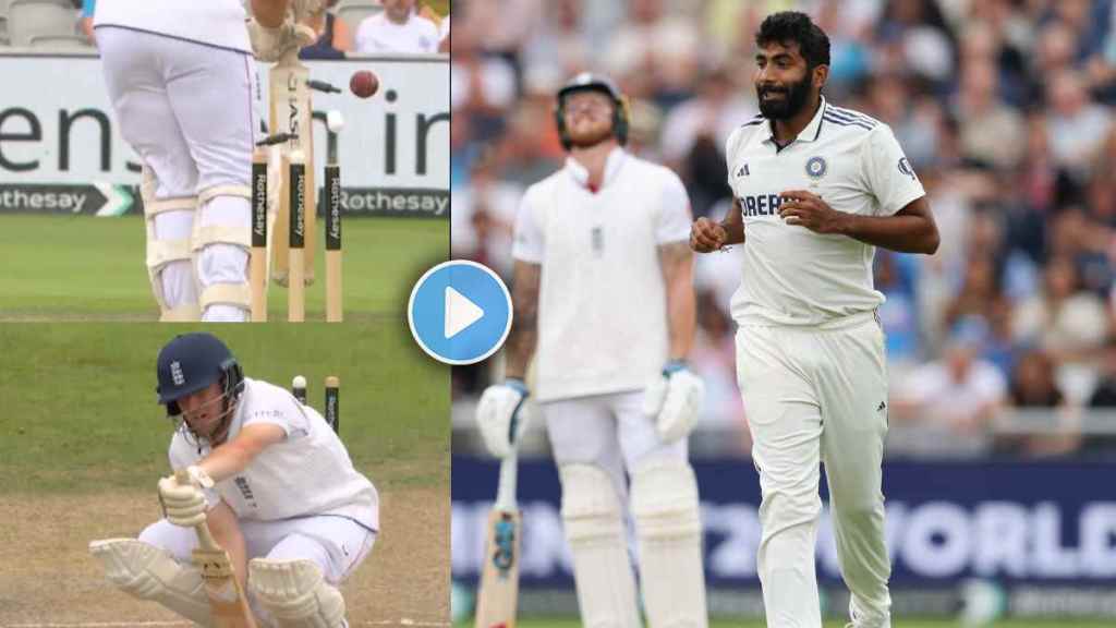 Jasprit Bumrah Clean Bowled Liam Dawson Ball Directly Hits Off Stump Video Viral Manchester Test