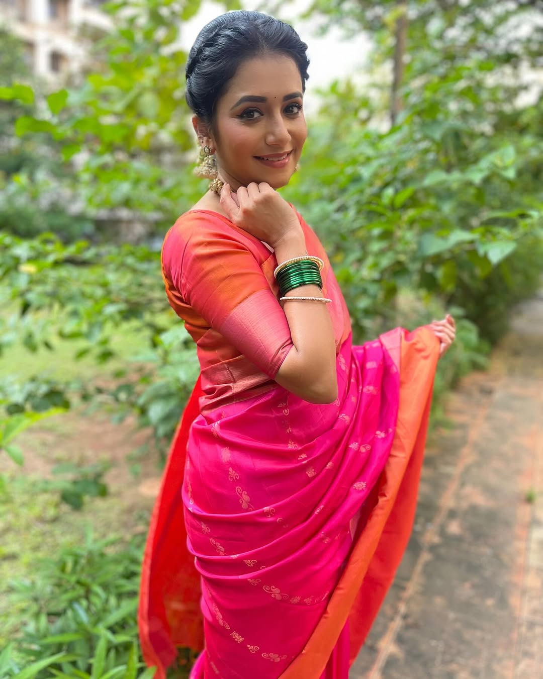 Jui Gadkari Purple Paithani Saree Look
