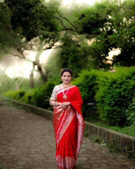 Kartiki Gaikwad Red Saree Look Ashadhi Ekadashi 2025