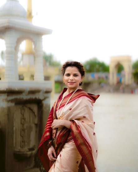 Kartiki Gaikwad Red Saree Look Ashadhi Ekadashi 2025