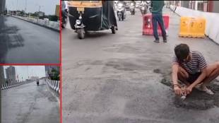 Katai Nilje railway flyover poor condition