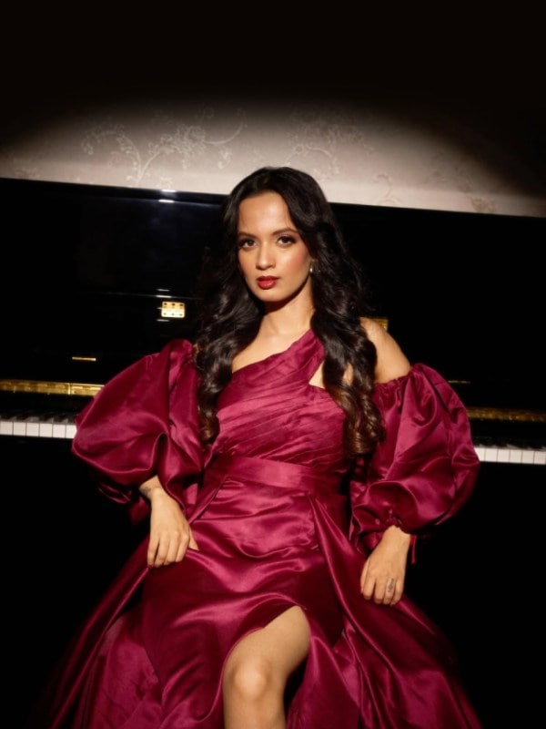 Ketaki Mategaonkar Satin Dress Glamorous Look