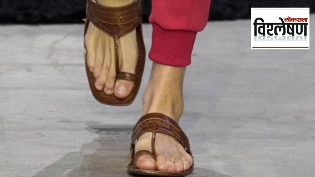 Kolhapuri chappal luxury brand Prada fashion show patent issue