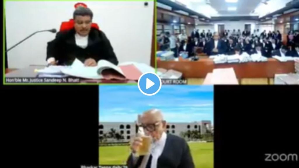 lawyers sipping beer during Virtual hearing Video