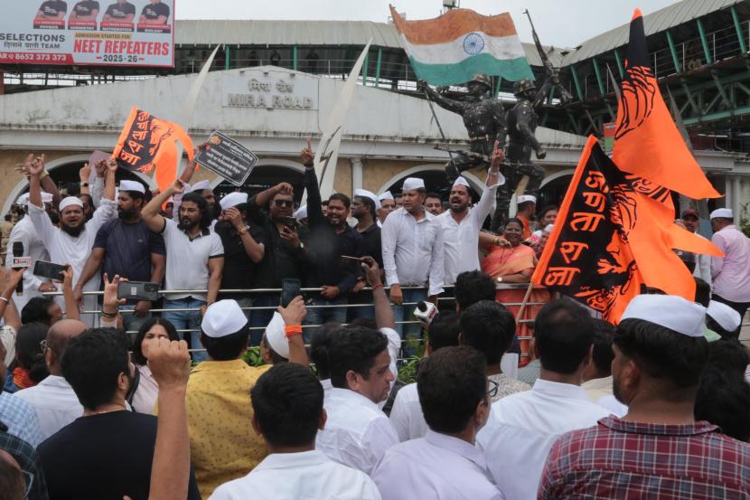 MNS Mira Road Protest Pratap Sarnaik