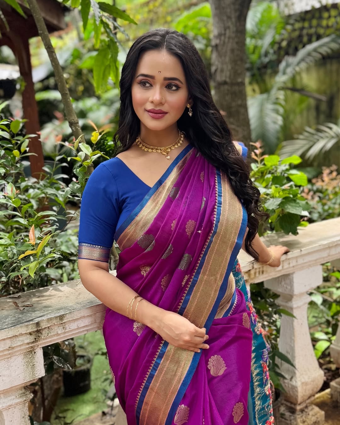 Madhura Joshi Purple Paithani Saree Look