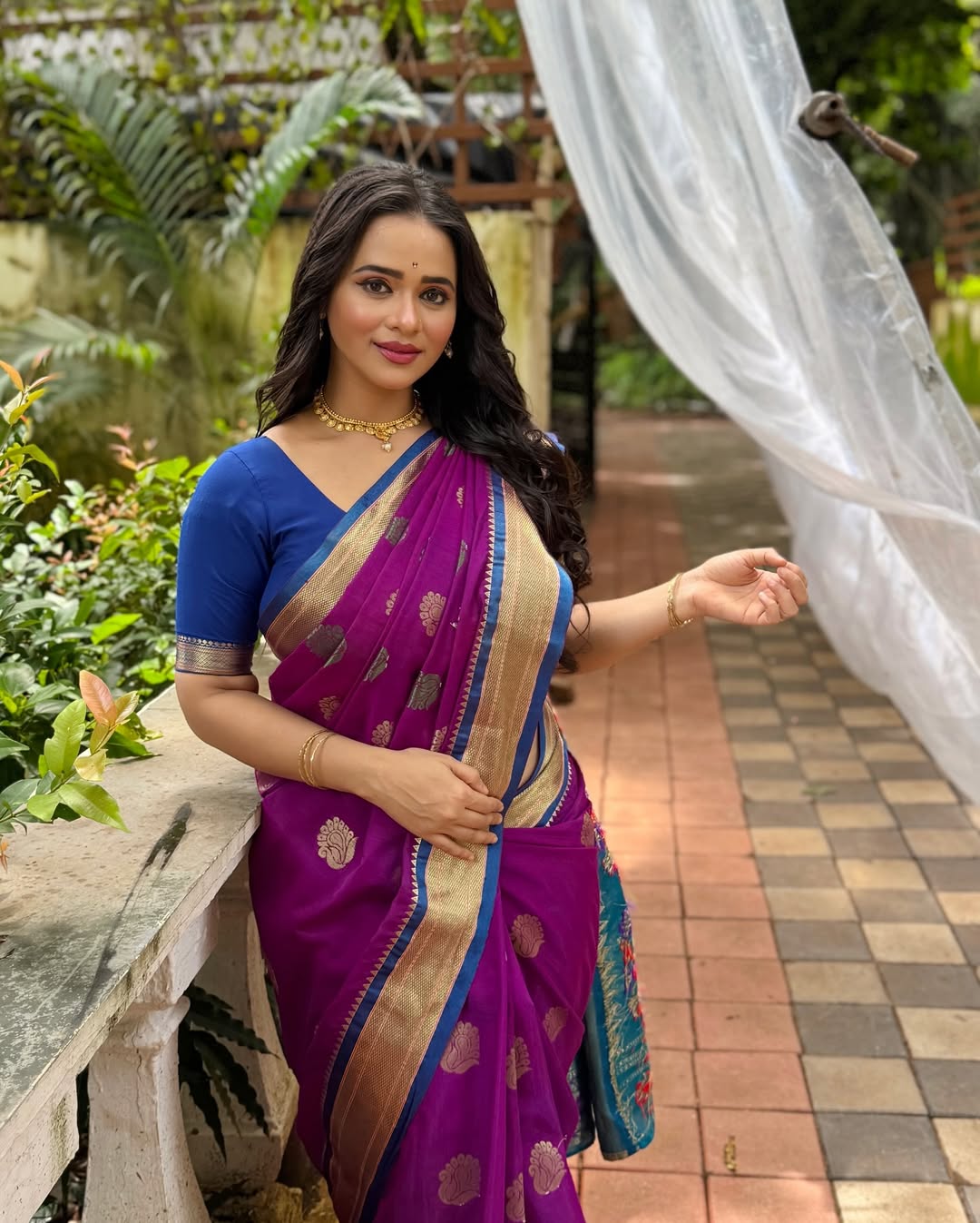 Madhura Joshi Purple Paithani Saree Look