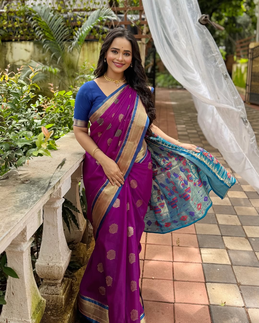 Madhura Joshi Purple Paithani Saree Look
