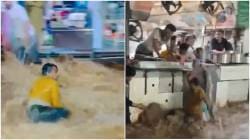 Ajmer flood video: कार, दुचाकी आणि लोकही वाहून गेले; राजस्थानच्या अनेक जिल्ह्यांत रेड अलर्ट