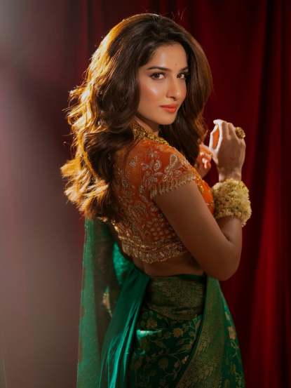 Neha Khan Nauvari Saree Look