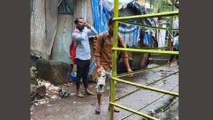 A person consuming ganja on Nehru Road