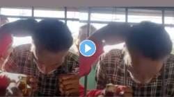 Viral Video: ‘दारू का चक्कर बाबू भैया’, दारूसाठी धडपड करताना दुकानाच्या लोखंडी ग्रिलमध्ये अडकलं डोकं; VIDEO तुफान व्हायरल