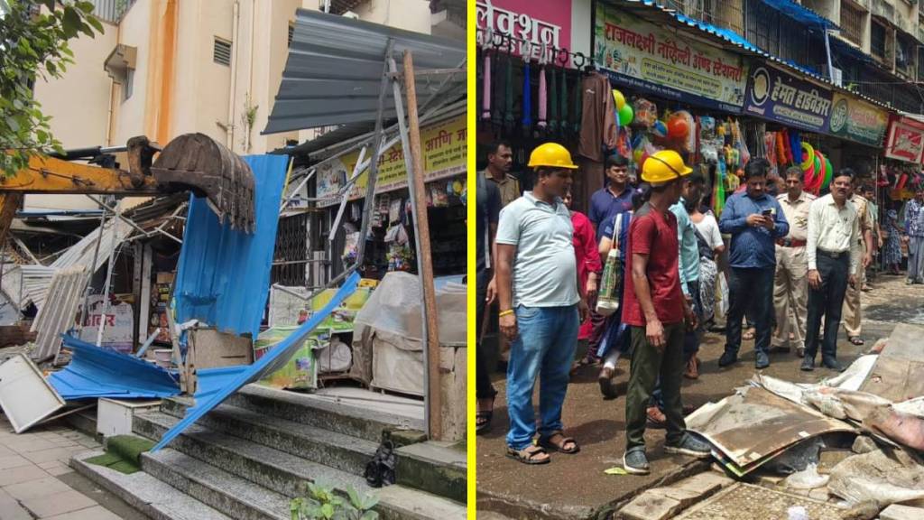 Kalyan Titwala encroachment removal, Titwala railway station clearance, illegal structures demolition Kalyan,