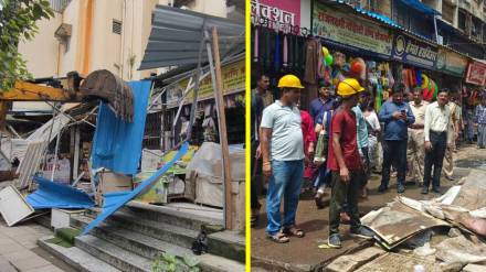 Kalyan Titwala encroachment removal, Titwala railway station clearance, illegal structures demolition Kalyan,