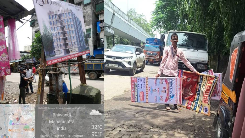 bhiwandi municipal administration warns of legal action as illegal posters banners