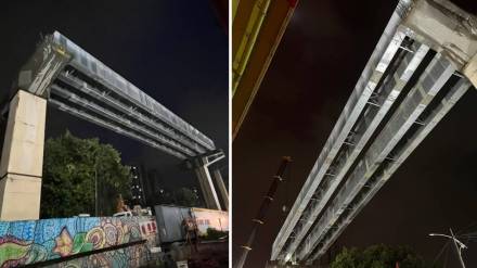 Mumbai Metro 4, Metro 4 and 4A connection, Mumbai Metro expansion, Koparwadi Junction steel span, Metro 4 progress update, MMFRDA metro projects, Cadbury Junction to Gaimukh metro,