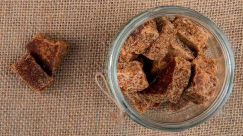 Water with a jaggery on an empty stomach