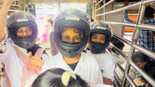 Mumbai on tuesday students wear white t shirts and helmets confused passengers on the local train