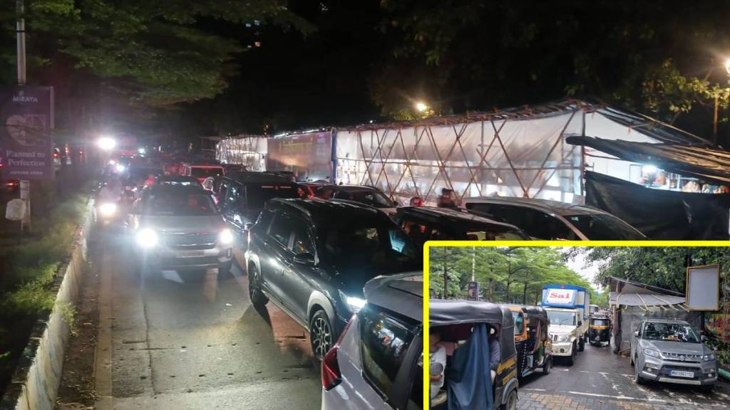 Thane traffic congestion, Ganesh idol sale Thane, Vasant Vihar road blockage, Pokhran Road crowd, Thane civic issues, Ganesh pandal permission, traffic rules Thane, festive road closures Thane,