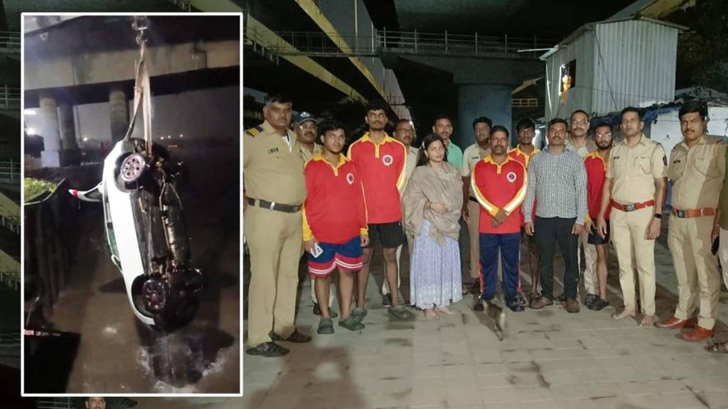 belapur on friday woman driving car following google map fell straight into creek
