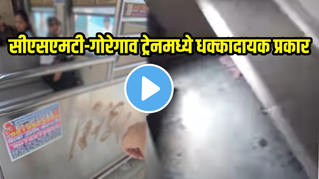 CSMT–Goregaon train from Cotton Green seats and door poles smeared with poop