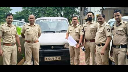 The Omni vehicle seized from Ambernath, which was transporting students.
