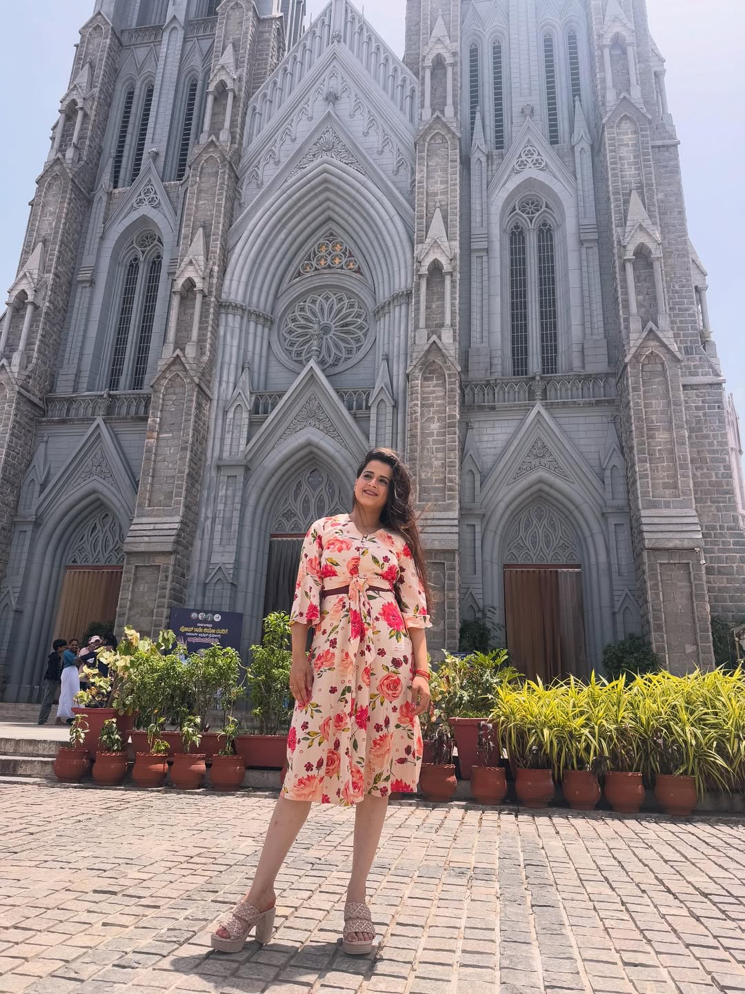 Prajakta Gaikwad visited asias tallest church in mysore see photos