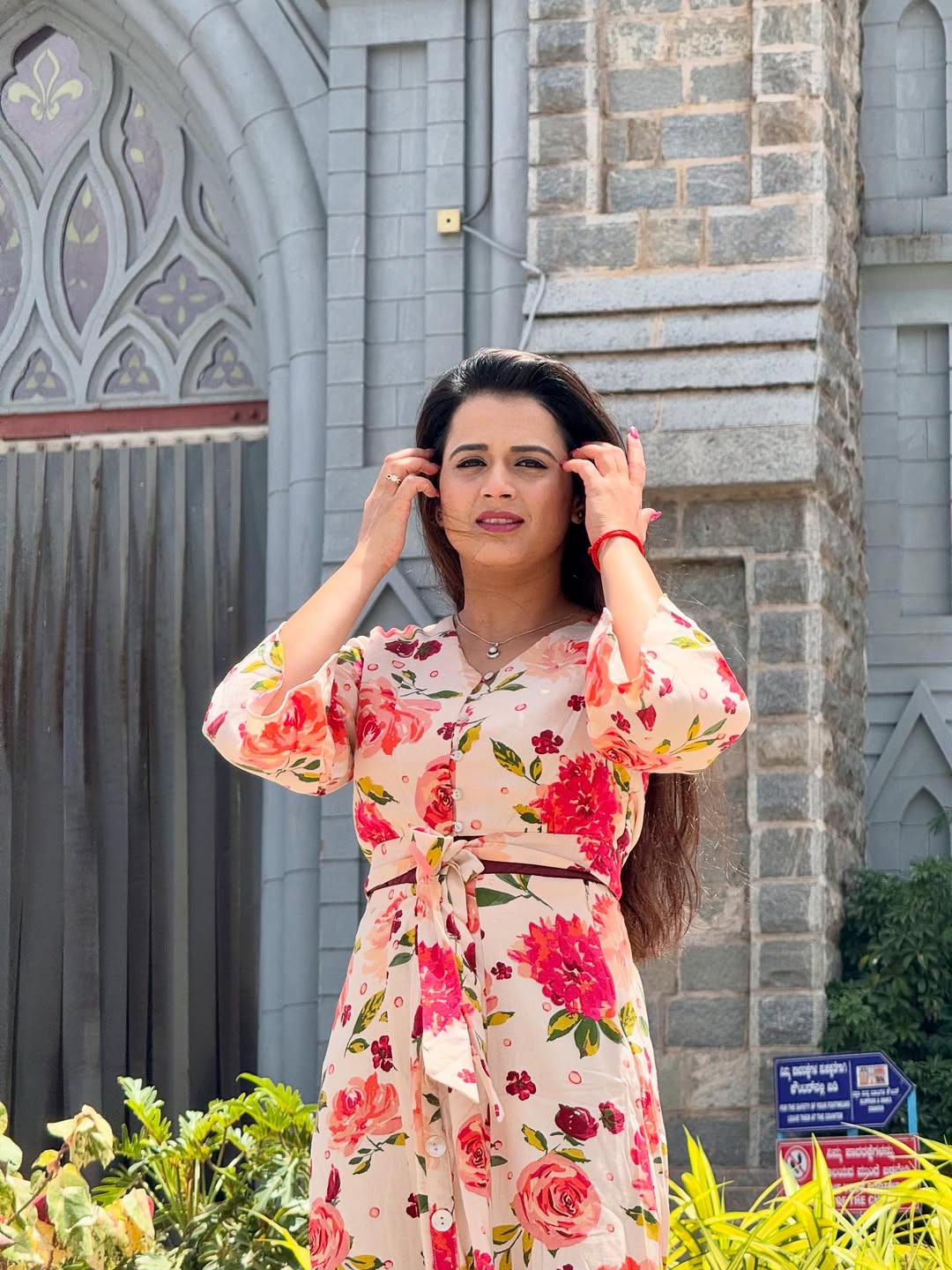 Prajakta Gaikwad visited asias tallest church in mysore see photos