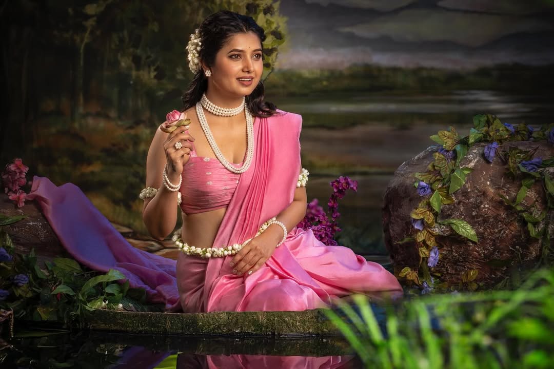 Prajakta Mali Backless Velvet Dress