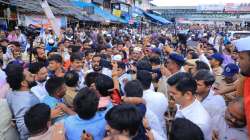 मराठी जनतेचा रोष, बाटली भिरकावली अन् मंत्री मोर्चातून निघून गेले, ‘त्या’ १० मिनिटात काय झालं? सरनाईक म्हणाले…