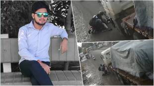 A two-wheeler rider died in a horrific accident on Pune's Talegaon-Mhalunge road