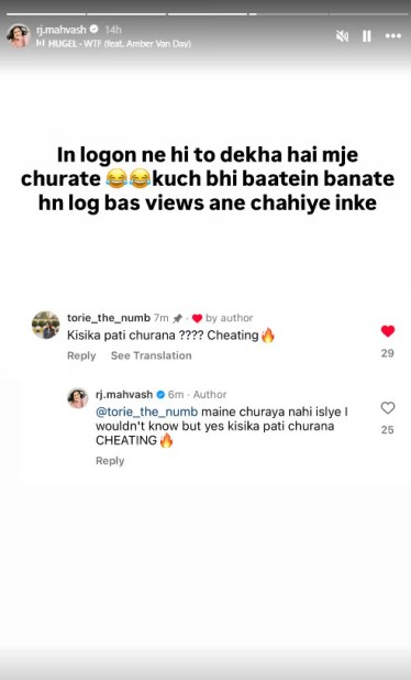RJ mahvash pati churana comment