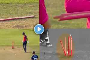 Riley Meredith Splits Stump Down The Middle in Vitality Blast Somerset vs Essex Watch Video