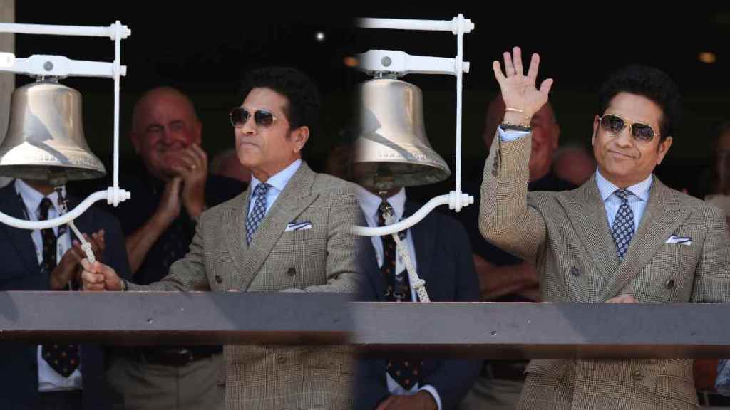 Sachin Tendulkar Ring Lords Bell Ahead of IND vs ENG 3rd Test and Unveils Painting of Himself Watch Video