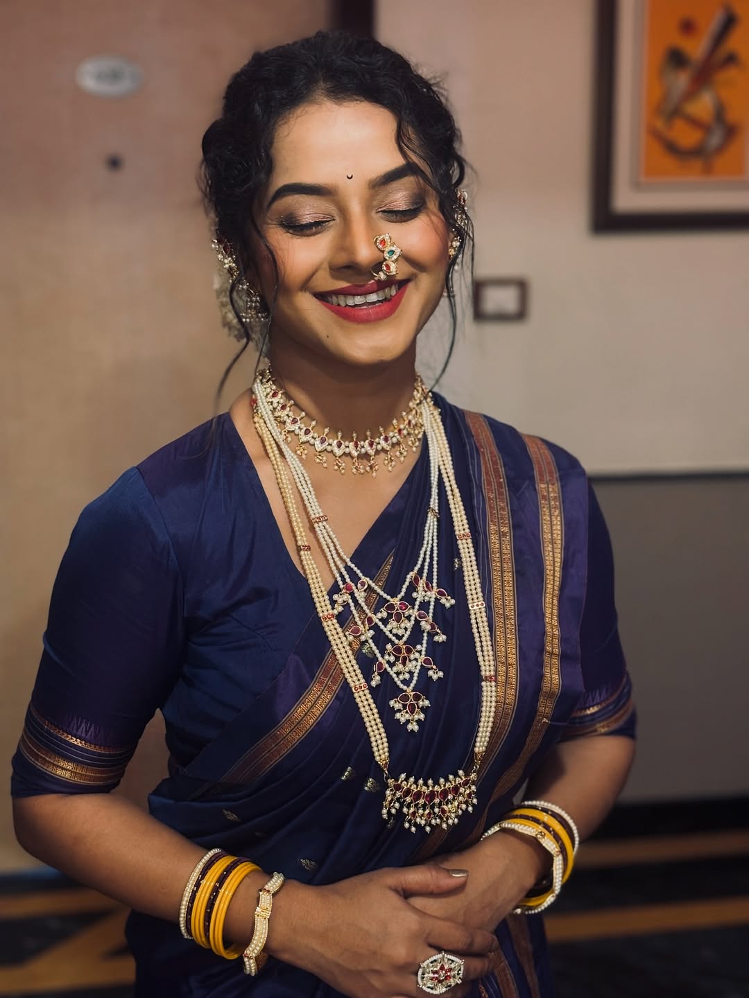 Sakshee Gandhi Purple Nauvari Mangalagaur Look