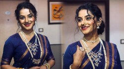 Photos: जांभळी नऊवारी साडी, मोत्यांचे दागिने; मंगळागौरीसाठी साक्षी गांधीचा मराठमोळा लूक