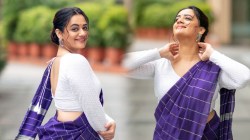 Photos: बॅकलेस ब्लाऊज, जांभळी कॉटन साडी…; स्पृहा जोशीने दिल्या फोटोशूटसाठी खास पोज