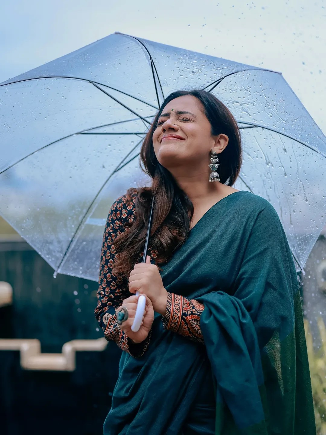 Spruha Joshi Saree Photoshoot In Rain