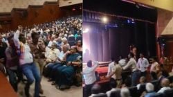 पुण्यात ‘संन्यस्त खडग’ नाटका दरम्यान वंचित बहुजन आघाडीचे आंदोलन