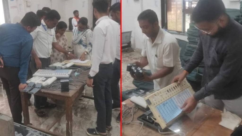 Verification of EVMs at Vasai Tehsildar's office for the upcoming elections