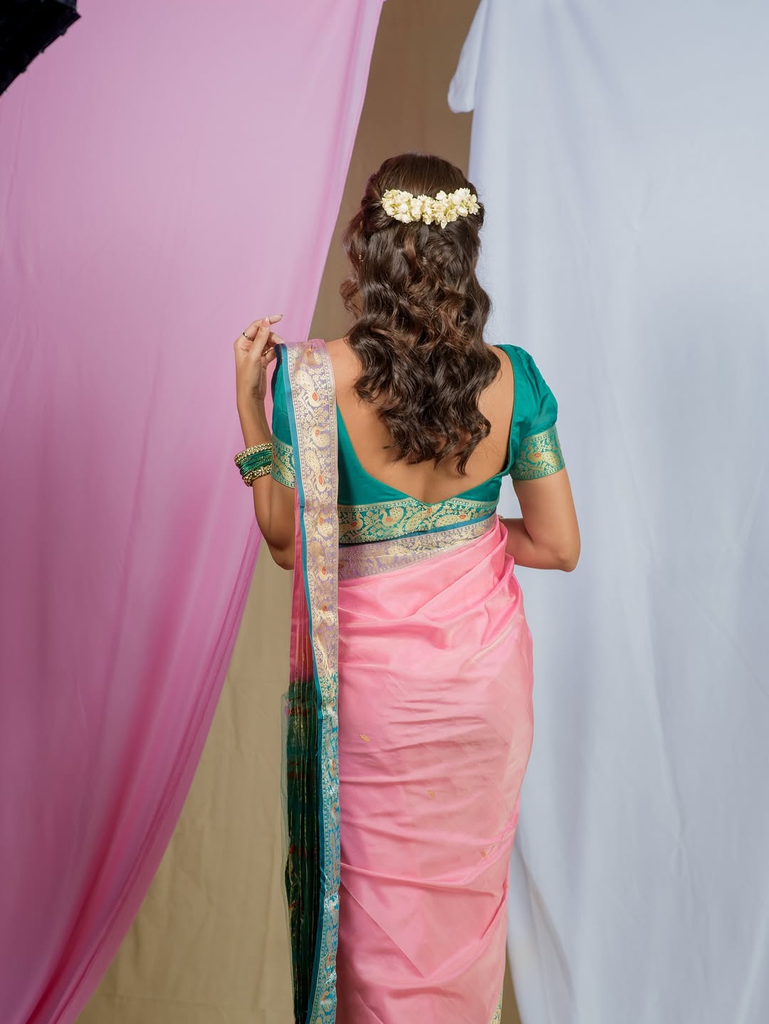 Yogita Chavan Pink Saree Look