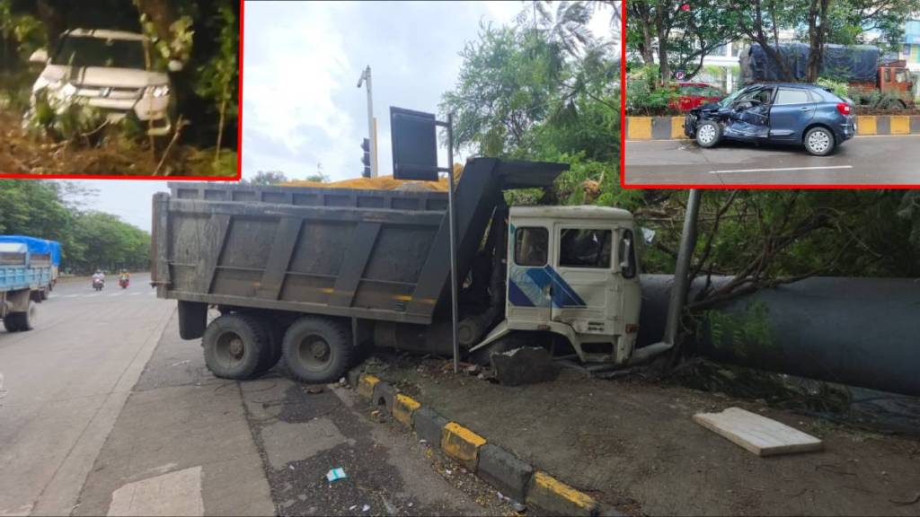 Third accident in three days on Palm Beach Road; Speeding dumper hits car